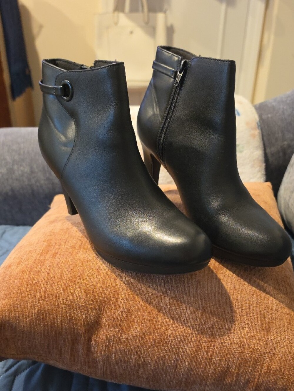Clarks Leather Black Ankle Boot - Worn Once